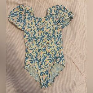 Mini Boden Cream, Blue and Pink Paisley One-Piece